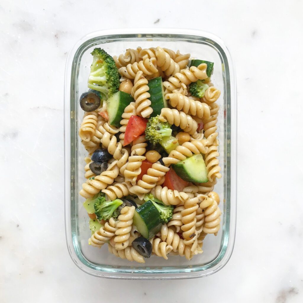 plant based chickpea salad for meal prep