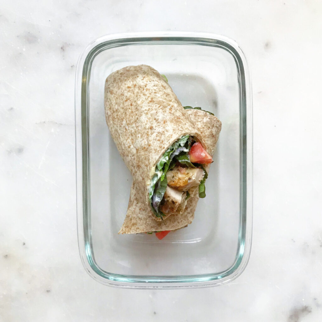 garlic parmesan chicken wraps for meal prep
