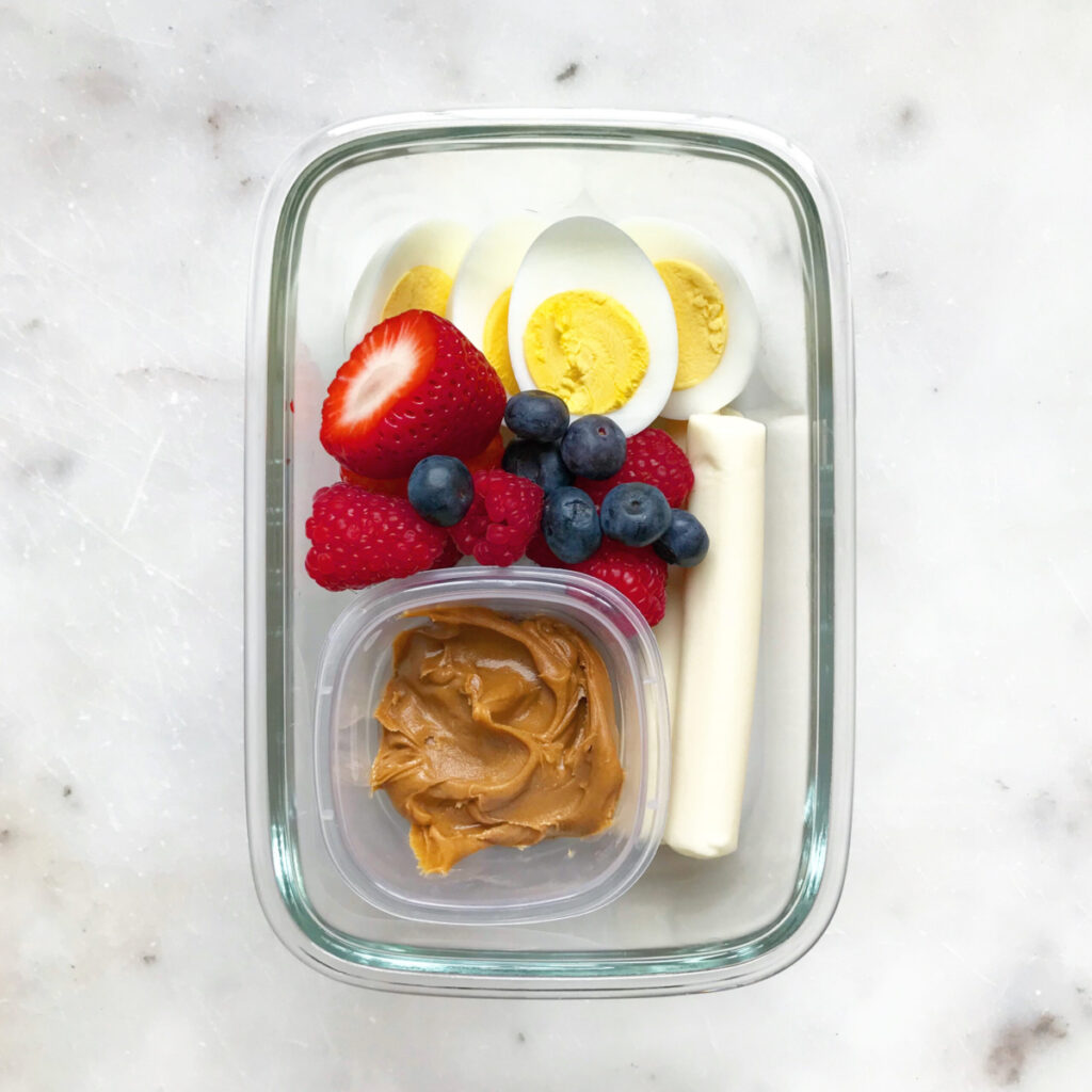 egg cheese fruit bistro box for meal prep